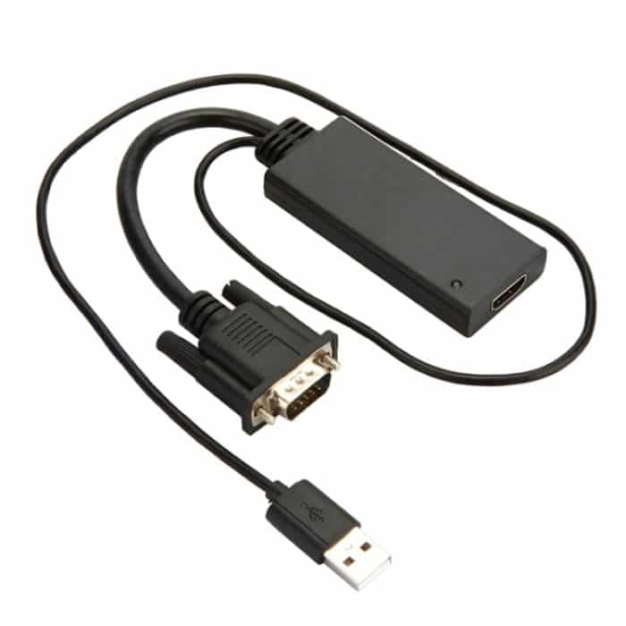 HD55Y VGA-zu-HDMI-Adapterkabel VGA+USB-zu-HD-1080P-Konverter mit Netzteil, VGA+USB To HDMI – Bild 1
