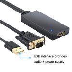 HD55Y VGA-zu-HDMI-Adapterkabel VGA+USB-zu-HD-1080P-Konverter mit Netzteil, VGA+USB To HDMI – Bild 2