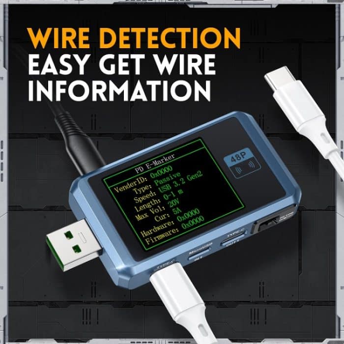 FNIRSI FNB48P USB-Handy-Gleichstrom-Ladegerät-Detektor, Farbe:, Bluetooth Blue, Without Bluetooth Black – Bild 5