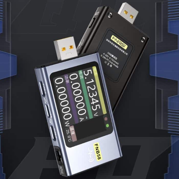 FNIRSI FNB58 USB-Spannungsamperemeter TYPE-C Schnelllade-Leistungstester, Bluetooth, Without Bluetooth – Bild 2