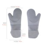 ZYA-426 Längere und dickere isolierte Handschuhe, Silikon-Küchen-Backhandschuhe – Bild 3