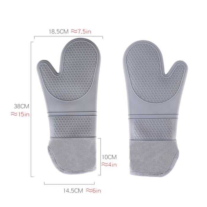 ZYA-426 Längere und dickere isolierte Handschuhe, Silikon-Küchen-Backhandschuhe – Bild 3