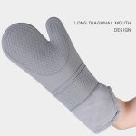 ZYA-426 Längere und dickere isolierte Handschuhe, Silikon-Küchen-Backhandschuhe – Bild 4