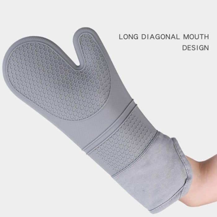 ZYA-426 Längere und dickere isolierte Handschuhe, Silikon-Küchen-Backhandschuhe – Bild 4