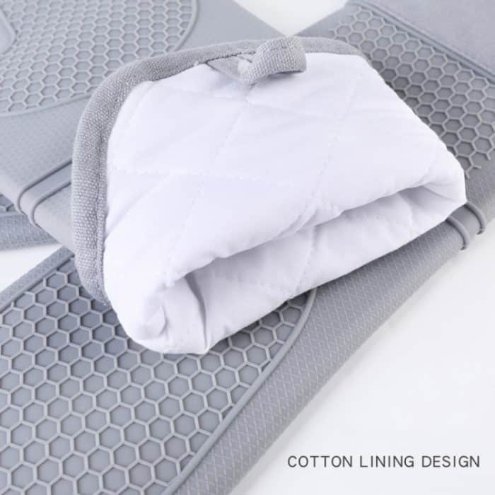 ZYA-426 Längere und dickere isolierte Handschuhe, Silikon-Küchen-Backhandschuhe – Bild 7