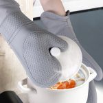 ZYA-426 Längere und dickere isolierte Handschuhe, Silikon-Küchen-Backhandschuhe – Bild 9