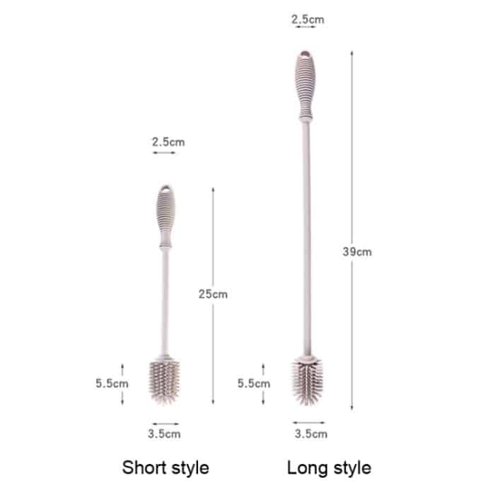 Haushalts-Silikon-Flaschenglasbürste, Küchen-Thermosbürste, Short, Long – Bild 2