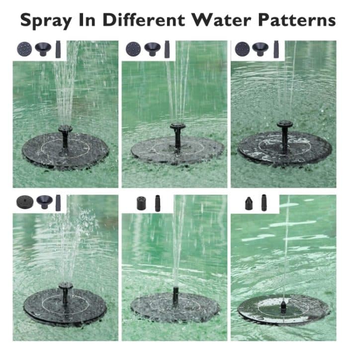 Solar-Wasserbrunnen, Pool, Vogelbad im Freien, solarbetriebener Brunnen, schwimmendes Wasser, 13cm, 16cm – Bild 4