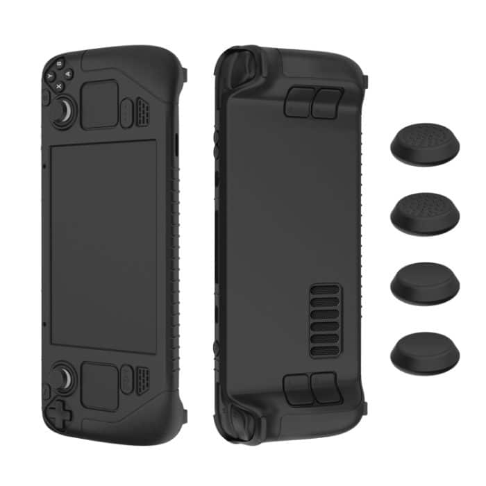 Für Steam Deck Game Controller Weiche Silikon-Schutzhülle mit 4 Stück Schlüsselkappe, SD001 (Black), SD001 (Red), SD001 (Luminous Blue), SD001 (Luminous Green) – Bild 1