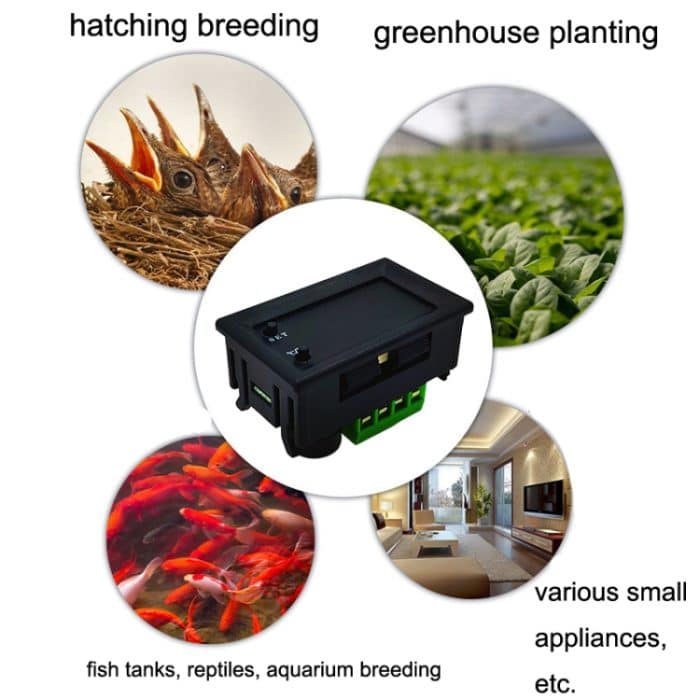 W2809 Digitalanzeige Dual-Display-Thermostat Schlüpfen Haustierhaus Intelligentes wasserdichtes NTC-Temperaturkontrollinstrument, W2809 – Bild 8