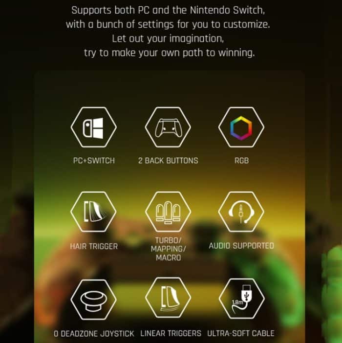 RGB-Licht-Wired-Gamepad-Controller für PC/Switch, BIGBIGWON C1 Lite, BIGBIGWON C1 Lite+R90, BIGBIGWON C1 S, BIGBIGWON C1 S+R90 – Bild 3