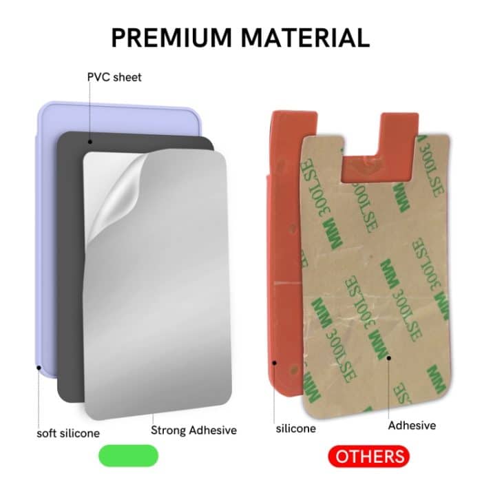 AhaStyle PT169 Handy-Silikon-Rückseite, Kartenetui, Buskarte, Bankkarte, praktischer Organizer, PT169 (Pink), PT169 (Black), PT169 (Green), PT169 (Purple) – Bild 3