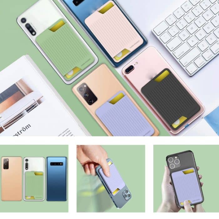 AhaStyle PT169 Handy-Silikon-Rückseite, Kartenetui, Buskarte, Bankkarte, praktischer Organizer, PT169 (Pink), PT169 (Black), PT169 (Green), PT169 (Purple) – Bild 7