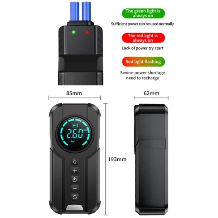 YX1920SH Fahrzeug-Notstart-Stromversorgung, Luftpumpe, All-in-One-Maschine, 8000mAh, 8000mAh+EVA Bag – Bild 2