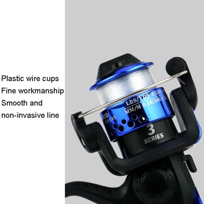 YUMOSHI JL200 Spinnrolle mit Schnur, With Line(Electroplated Blue), With Line(Electroplated Yellow), With Line(Electroplated Red), With Line(Electroplated Silver), With Line(Electroplated Green) – Bild 3