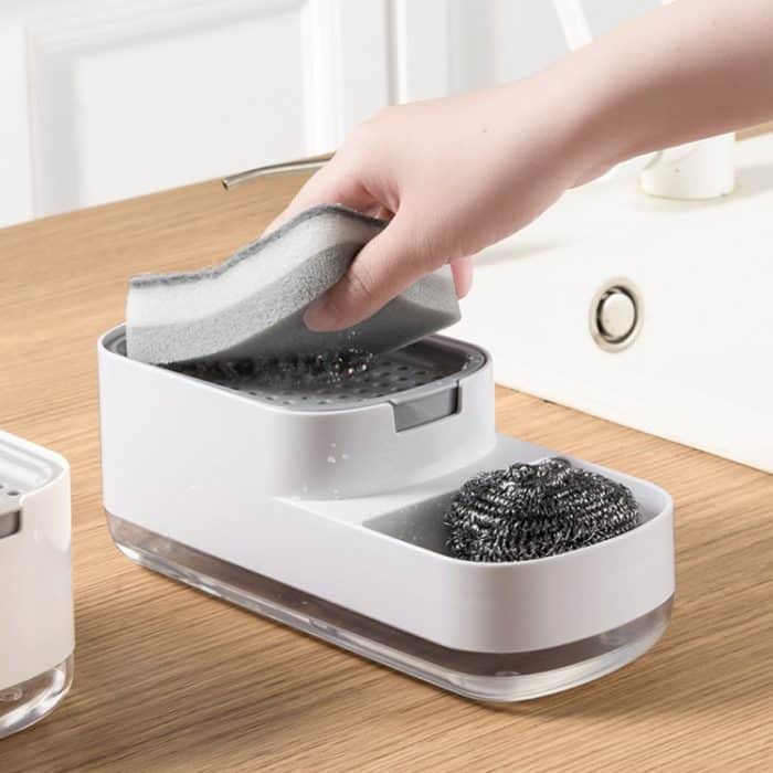 Seifenspender-Flasche, automatischer Flüssigseifenspender, Küchenschwammbürste, Aufbewahrungsbox, Soap Dispenser White, Soap Dispenser Black – Bild 7