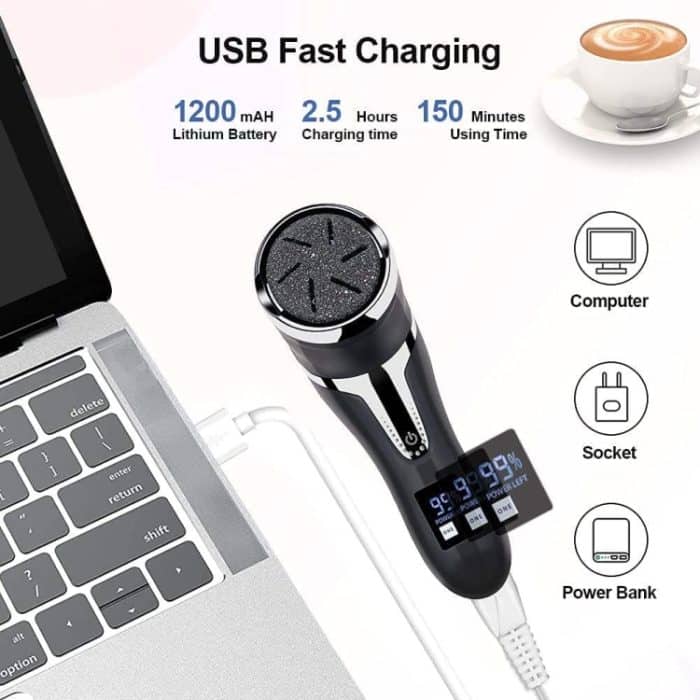 JD-510 Wiederaufladbarer elektrischer Hornhautentferner mit Staubsauger, White, 10 In 1 Kit White, Black, 10 In 1 Kit  Black – Bild 5