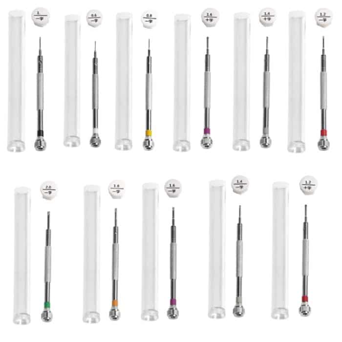 LSD5120 Reparatur von Uhrengläsern, Edelstahl-Schraubendreher, Präzisions-Uhrenschraubendreher-Werkzeug, 0.6 Straight (White), 0.8 Straight (Yellow), 1.0 Straight (Black), 1.2 Straight (Red), 1.4 Straight (Gray), 1.6 Straight (Purple) – Bild 2