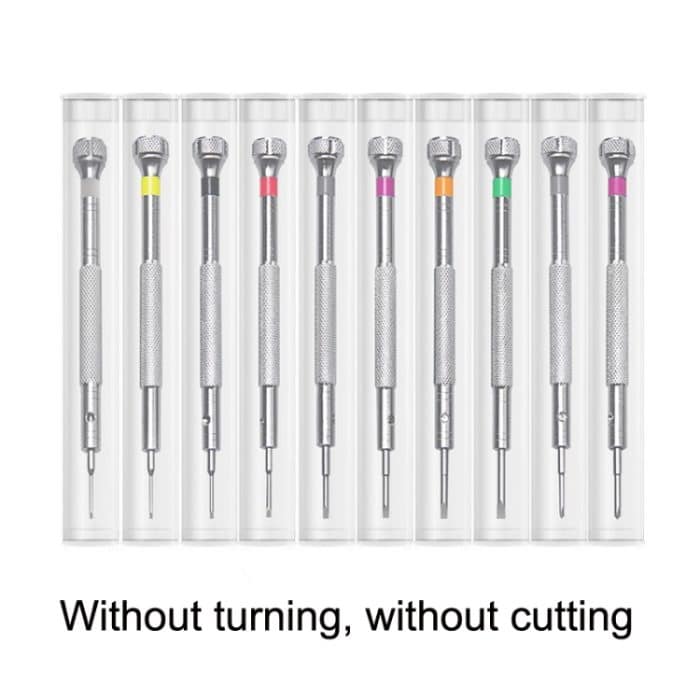 LSD5120 Reparatur von Uhrengläsern, Edelstahl-Schraubendreher, Präzisions-Uhrenschraubendreher-Werkzeug, 0.6 Straight (White), 0.8 Straight (Yellow), 1.0 Straight (Black), 1.2 Straight (Red), 1.4 Straight (Gray), 1.6 Straight (Purple) – Bild 6
