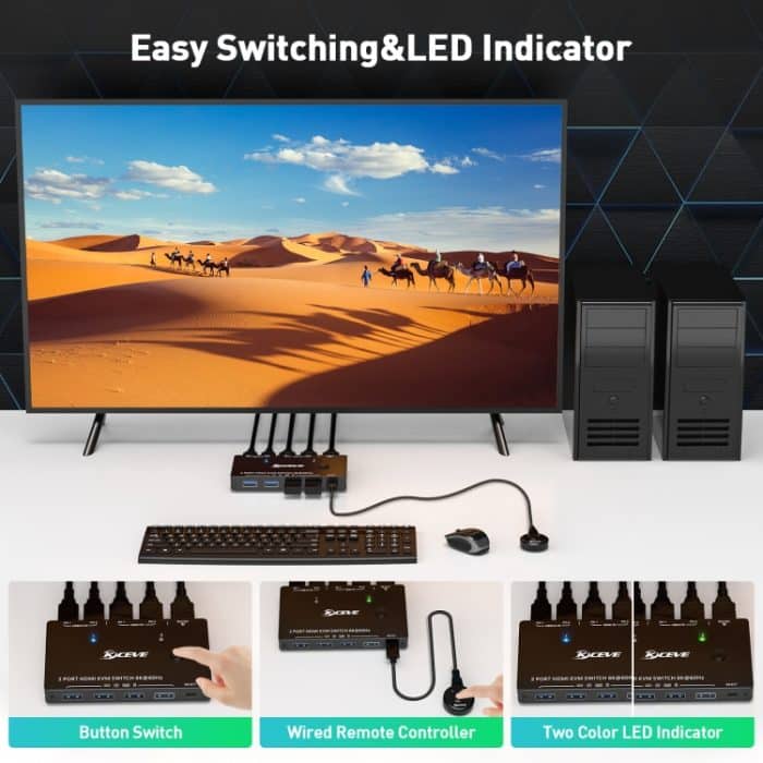 KC-KVM8201 USB3.0-Switch U-Disk-Drucker Zwei Computer zur gemeinsamen Nutzung eines 8K-HDMI-KVM-Switches, KC-KVM8201 – Bild 6