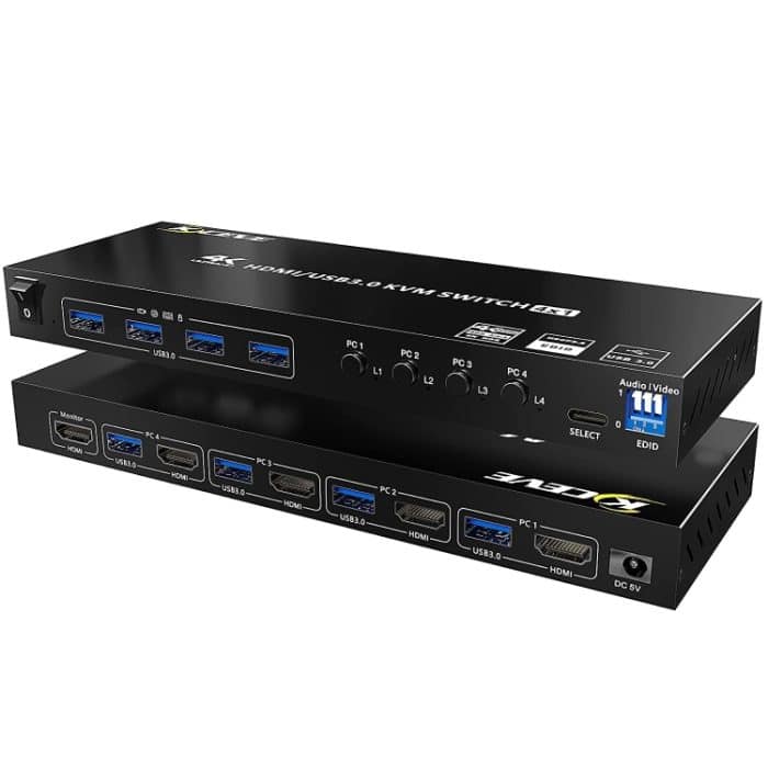 KVM401A 4 Ports USB 3.0 Shared Device HDMI KVM Switch HUB Shared Converter, KVM401A – Bild 2