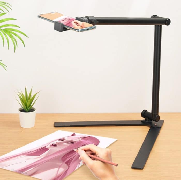 DT-06 Desktop Overlook Handyhalterung Kamera Fülllicht Universelle faltbare Halterung – Bild 1