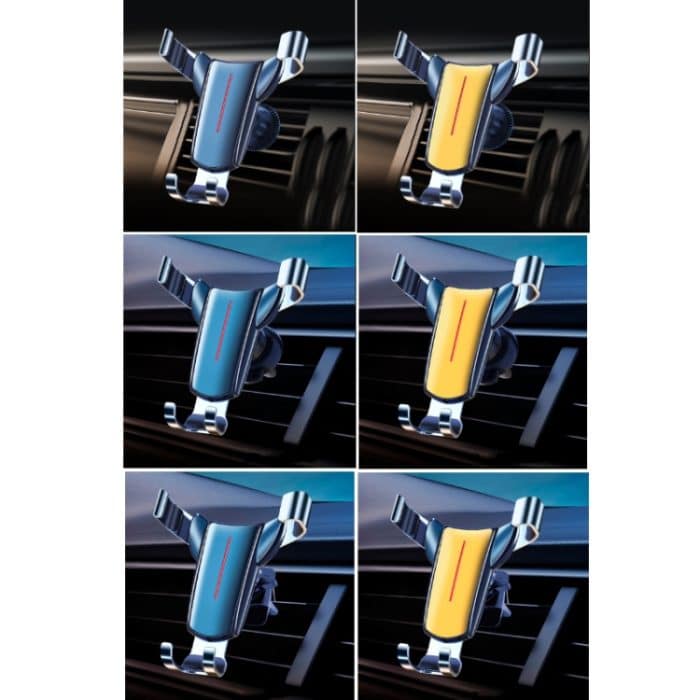 Luftauslass dreieckiger Schwerkraftsensor Auto-Handyhalter, Black Hook Clip, Golden Hook Clip, Black Olecranon Clip, Golden Olecranon Clip, Black One Word Clip, Golden One Word Clip – Bild 2