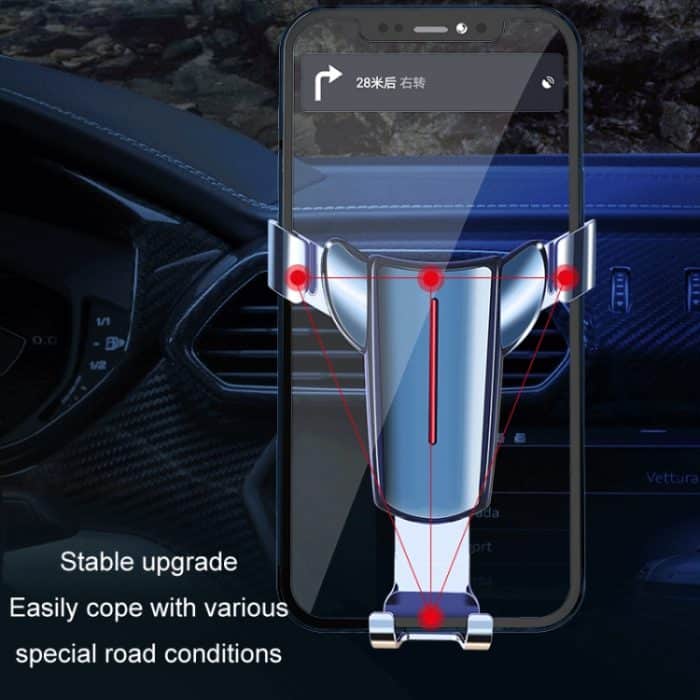 Luftauslass dreieckiger Schwerkraftsensor Auto-Handyhalter, Black Hook Clip, Golden Hook Clip, Black Olecranon Clip, Golden Olecranon Clip, Black One Word Clip, Golden One Word Clip – Bild 7