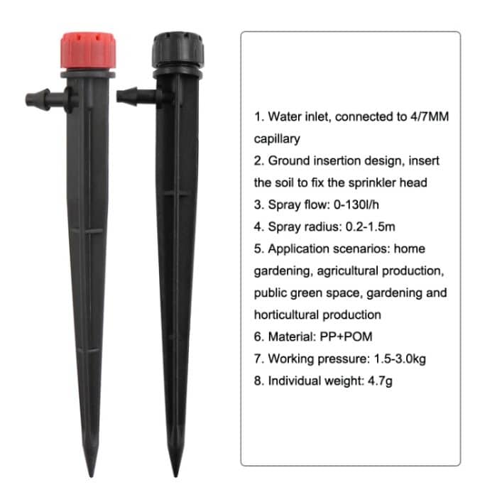 50 Stück FH-118 13 cm verstellbare 8 Löcher Bodenstecker Tropfer Gartenbewässerungssystem Bewässerungsdüse – Bild 8