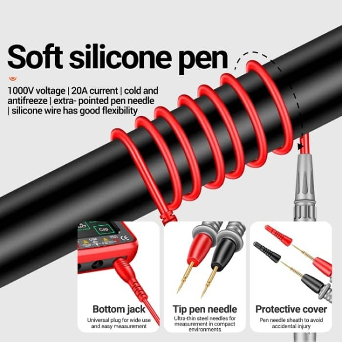 ANENG 683 Smart-Touchscreen-Multimeter mit automatischem Bereich und wiederaufladbarem Multimeter, 683 Red, 683 Black – Bild 6