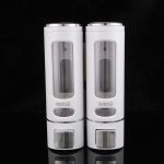 400 ml Doppelkopf-Seifenspender zur Wandmontage mit manueller Presse, Shampoo-Flasche, Handwasch-Körperwaschspender, Farbe:, White, Champagne Golden