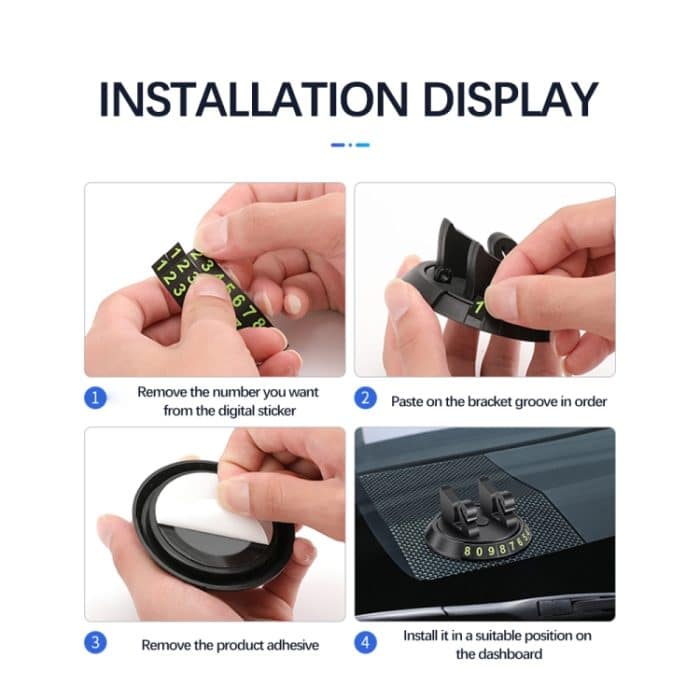 R-2017 Auto-Handyhalterung, um 360 Grad drehbar, Schwanenständer, Without Number Plates, With Number Plate – Bild 8