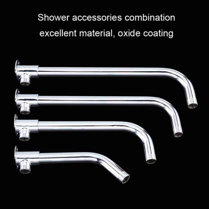 Mit Brausestange oben, Duschrohr, Edelstahl-Duschauslassrohr-Winkelstück, 20cm, 29.5cm, 39cm, 49.5cm – Bild 6