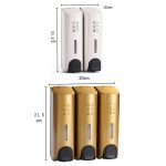 Runder, wandmontierter manueller Seifenspender, Shampoo-Flasche, Handwasch- und Körperwaschspender, Double Head White, Double Head Golden, Double Head Matte, Three Head Golden – Bild 2