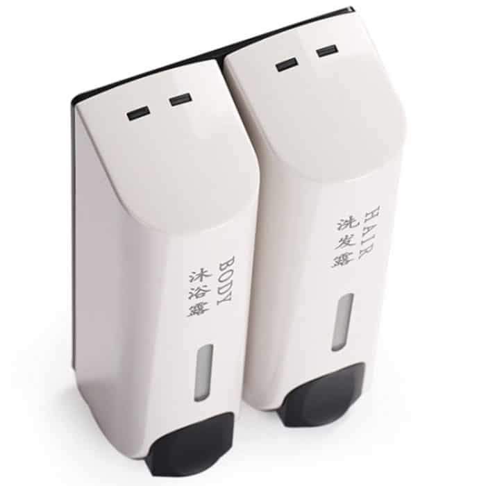 Runder, wandmontierter manueller Seifenspender, Shampoo-Flasche, Handwasch- und Körperwaschspender, Double Head White, Double Head Golden, Double Head Matte, Three Head Golden – Bild 4