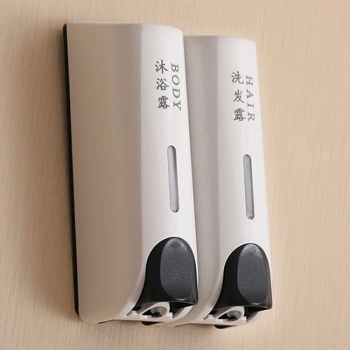 Runder, wandmontierter manueller Seifenspender, Shampoo-Flasche, Handwasch- und Körperwaschspender, Double Head White, Double Head Golden, Double Head Matte, Three Head Golden – Bild 7