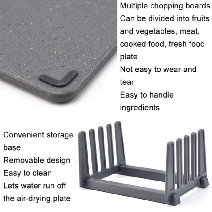 Quadratisches PP-Kunststoff-Gemüsebrett, 4-farbiges, rohes, gekochtes Baby-Ergänzungsgemüsebrett, PP – Bild 4