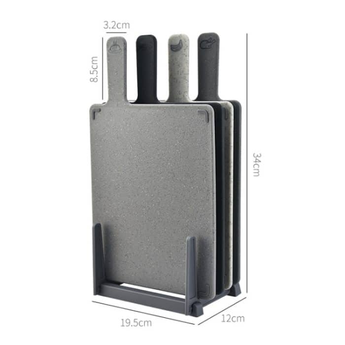 Quadratisches PP-Kunststoff-Gemüsebrett, 4-farbiges, rohes, gekochtes Baby-Ergänzungsgemüsebrett, PP – Bild 5