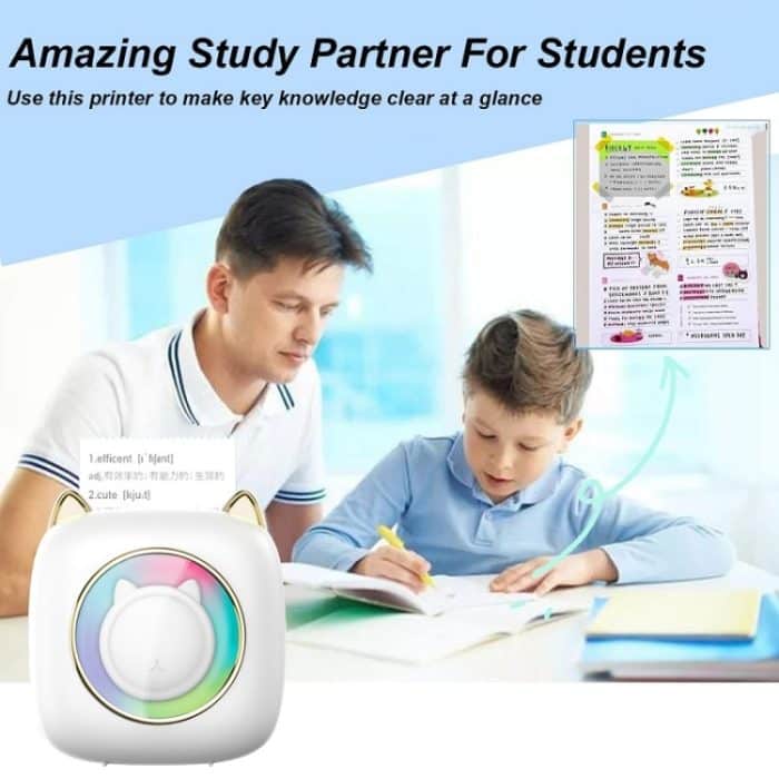 C23 Seven Colors Atmosphere Breathing Light Kabelloser Thermodrucker, C23 White+5 Rolls Thermal Paper, C23 White+3 Rolls Color Paper, C23 Blue Standard, C23 Blue+5 Rolls Thermal Paper, C23 Blue+3 Rolls Color Paper – Bild 4