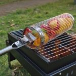 Upgrade mit Griff, Grillkäfig, Grillkorb aus Edelstahl, 30cm+Handle 18cm