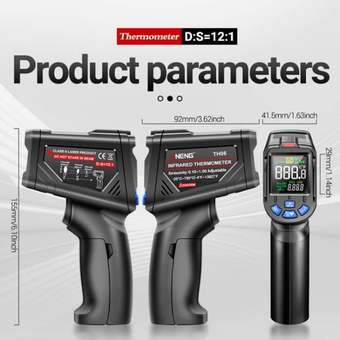 ANENG TH06 Öltemperatur Hochpräzises Thermometer Laserbacken Infrarot-Wasserthermometer, TH06 Orange, TH06 Black – Bild 3