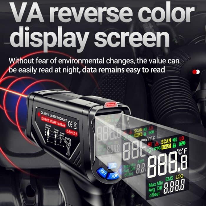 ANENG TH06 Öltemperatur Hochpräzises Thermometer Laserbacken Infrarot-Wasserthermometer, TH06 Orange, TH06 Black – Bild 5