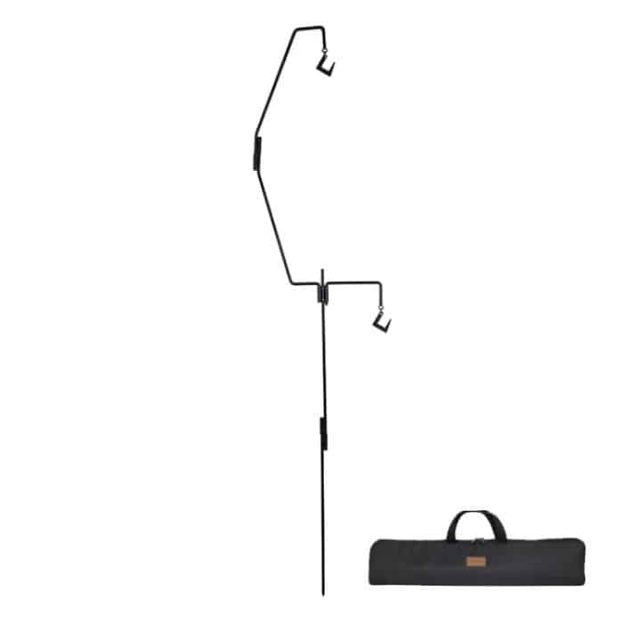 1,73 m Camping-Lichtmast aus Schmiedeeisen, zusammenklappbares Licht-Hängegestell mit Aufbewahrungstasche – Bild 2