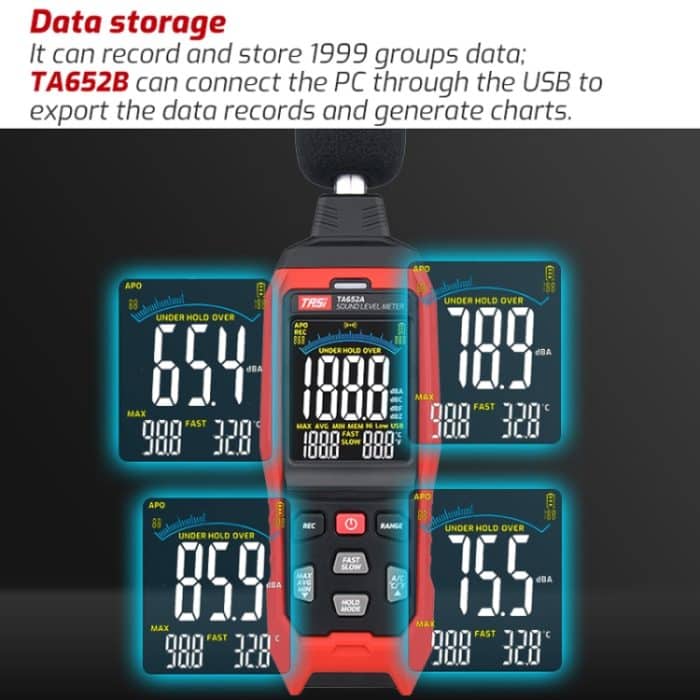 Heim-Geräuschtester zur Erkennung von Lautstärken, Z-gewichtetes Dezibel-Gerät, TA652A, TA652B – Bild 5