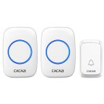CACAZI A06-DC 1 bis 2 Akku Smart Home kabellose wasserdichte Türklingel, 1 to 2 (White), 1 to 2 (Black)