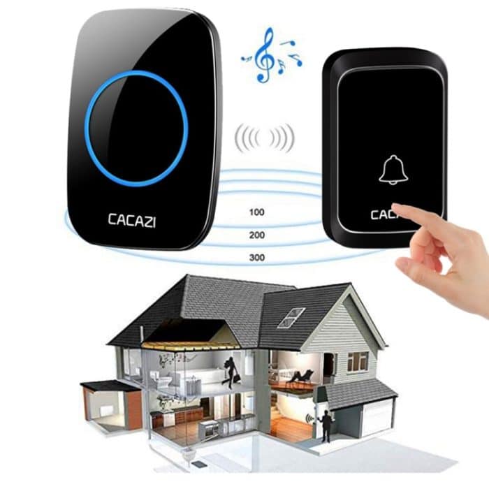 CACAZI A06-DC 1 bis 2 Akku Smart Home kabellose wasserdichte Türklingel, 1 to 2 (White), 1 to 2 (Black) – Bild 10