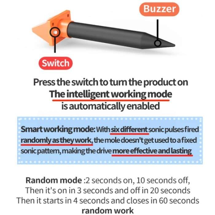 SJZ057 Outdoor IP66 Wasserdichter Solar-Ultraschall-Rattenvertreiber Obstgarten Ultraschall-Tiervertreiber, SJZ057 (Orange) – Bild 5