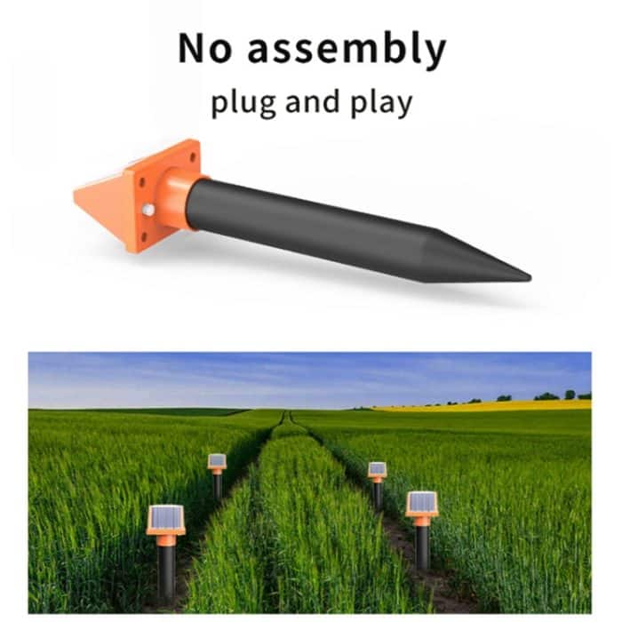 SJZ057 Outdoor IP66 Wasserdichter Solar-Ultraschall-Rattenvertreiber Obstgarten Ultraschall-Tiervertreiber, SJZ057 (Orange) – Bild 8