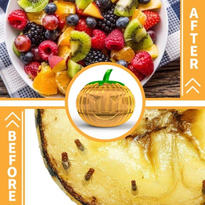 SJZ060 2 Stück/Set Kürbisförmige Fruchtfliegenfallen Fruchtfliegenfalle Bienenfalle, (Yellow), (Orange) – Bild 5