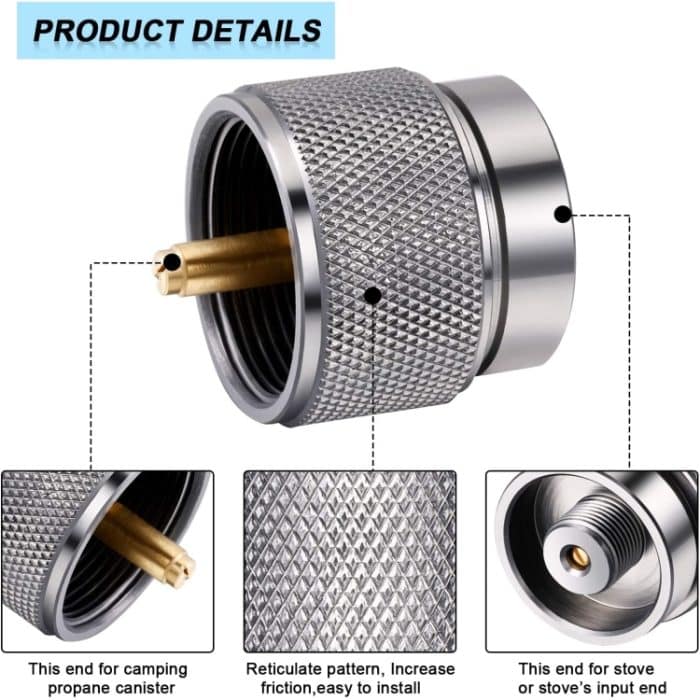 Tragbarer Campingkocher-Propantank-Adapter, amerikanischer Standard-Gasbrenner-Umrüstkopf – Bild 5